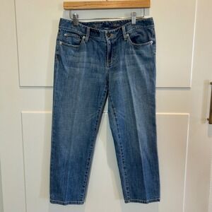 LOFT Women‎ Capri Jeans Size 6 Medium Wash Blue Denim Cropped Stretch 0323